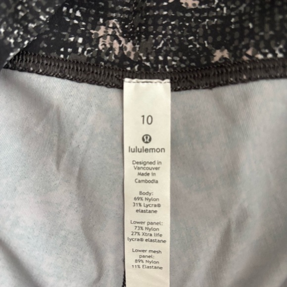 Lululemon Abstract Floral Mesh Panel Leggings – Size 10 - Picture 3 of 4